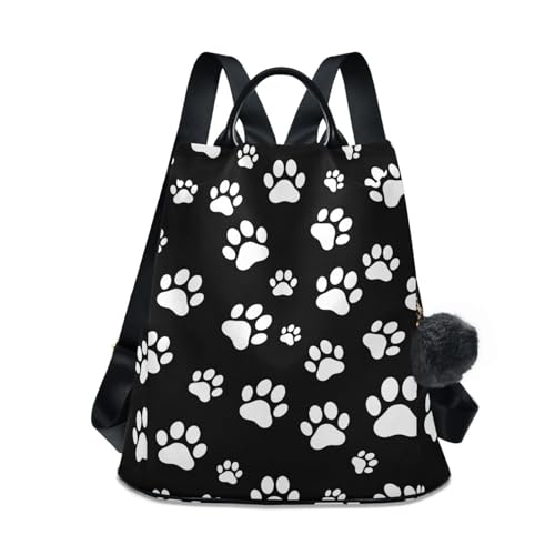 Sac à dos femme motif patte de chien chic avec finitions cuir et détails raffinés