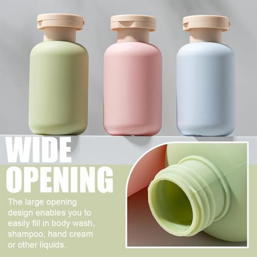 Image of Travel Bottle Kit for Toiletries, 6PCS 100ml Travel Toiletry Bottles Set with 6PCS Mini Funnels With 2 Storage Pouch, Leak-Proof Containers for Shampoo and Lotion, travel accessories, Pink Green Blue