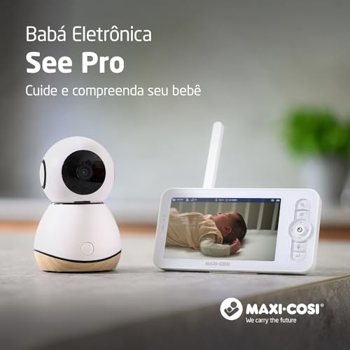 Maxi Cosi, Babá Eletrônica See Pro 360, tela 5.0, tecnologia CryAssist™ interpreta o choro, câmera H