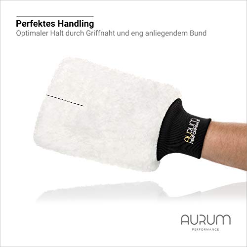 Aurum-Performance® Professionele autowashandschoen van zachte en absorberende microvezel - auto washandschoen voor zachte en effectieve autoverzorging (1 stuk) - Image 3
