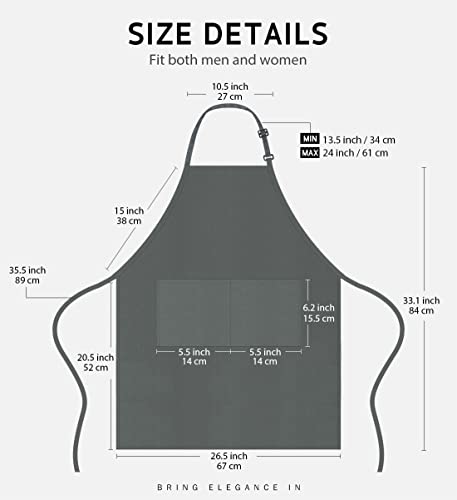 Image of Syntus Apron for Men Women, Adjustable Cooking Kitchen Chef Aprons with 2 Pockets