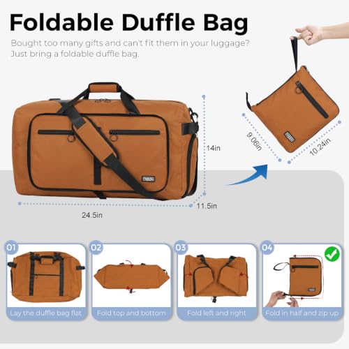 Image of Fmeida 65L Duffle Bag Foldable Travel Duffel Bags for Men Women Travel Bag