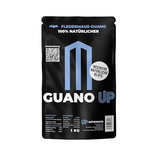 UP NUTRIENTS Guano Up Murcielago Dünger, 100 % natürlich, 1 kg, Naturdünger mit Dolomitkalk, Pflanzen und Nutzpflanzen, ökologische Landwirtschaft, intensive Blüte, Substrat und Wachstum