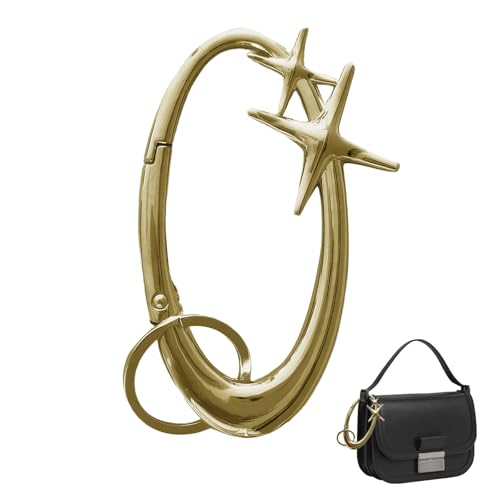 Llavero con mosquetón plateado de estrella Y2k, mosquetón de aleación de zinc, llavero punk simple, adecuado para bolsas de hombres y mujeres, carteras y regalos
