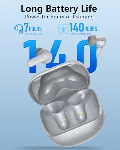 Image of Wireless Earbuds with Active Noise Cancelling,140-Hour Long Battery Life Bluetooth 5.4 Ear Buds,Multi-Device Pairing,Enhanced Clear Call,Deep Bass Stereo Headphone,in-Ear Earphones