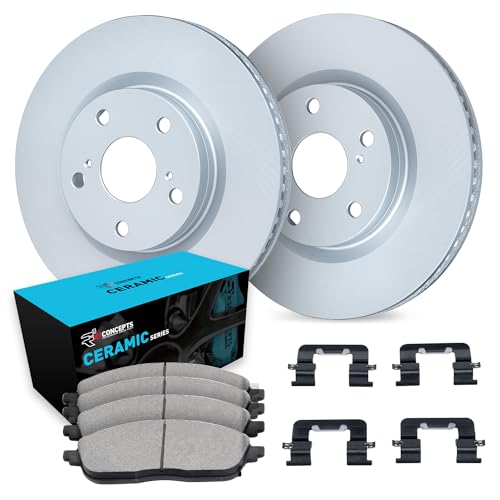 R1 Concepts Front Brakes and Rotors| Hardware Included| Front Ceramic Brake Pads and Rotors Kit| Fits 2017-2022 Acura ILX; 2016-2017 Honda Accord; 2017-2020 Honda Civic