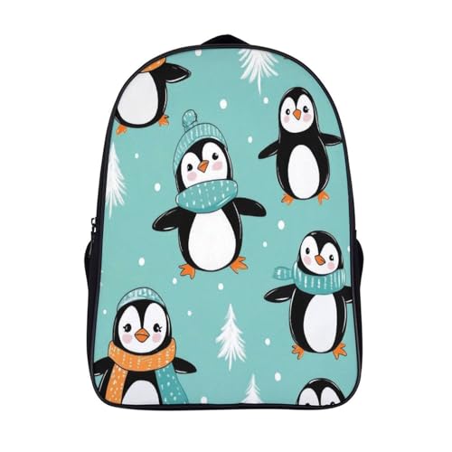 Sac à dos pingouins à 2 compartiments pour école et loisirs