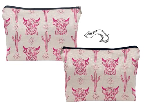 Image of Western Cow Makeup Bag,Western Cow Gifts For Women,Cowgirl Stuff For Women,Cowgirl Gifts(COW G)