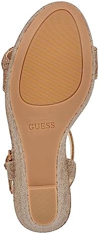 GUESS Women's HIMIFIA Wedge Sandal, Brown Logo 210, 8 | Image 3