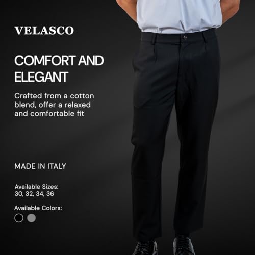 Velasco ZV Men's Stretch Textured Pants – Regular Fit, Soft Cotton-Spandex Blend, Subtle Texture – Comfortable Everyday Wear3