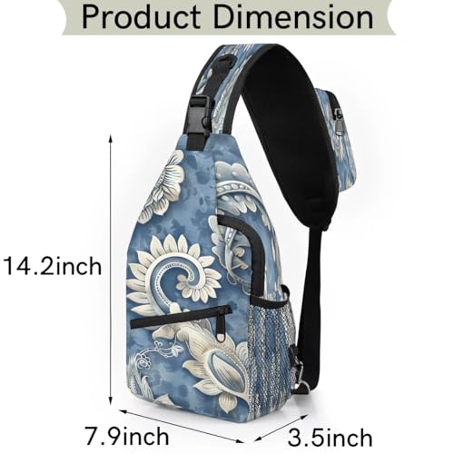 Bolso bandolera unisex tejido poliéster 7.9x3.5x14.2 in miniatura 2