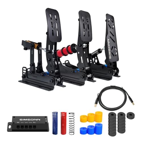 Pedal PC Simsonn PRO PLUS-P3-B (Acelerador, Freio, Embreagem) Pedal Load Cell Volante PC Cockpit Simulador