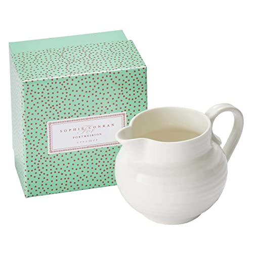 Portmeirion Sophie Conran White Cream Jug | 10 Oz Small Creamer Pitcher For Coffee And Milk | Made From Fine Porcelain | Dishwasher And Microwave Safe #TOP2