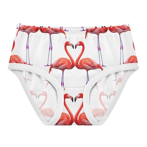 Pink Flamingos Hearts White Toddlers Underwear Floral 2t Cotton Panties for Girl Personalized Kids Undies Briefs