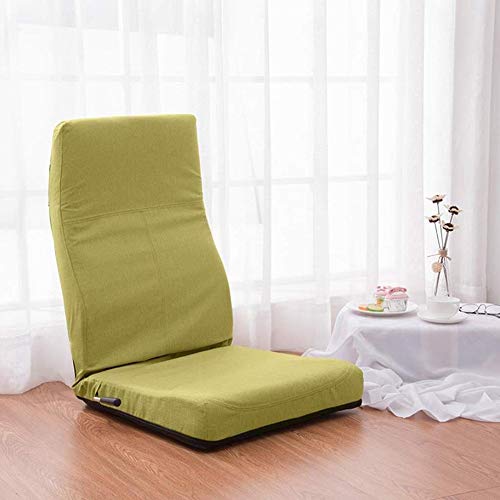 CMmin Presidente Suelo Acolchado con Respaldo Silla Ajustable, cómodo, Semi-Plegable Plegable, Plegable del Asiento for el Juego, Silla del meditación, Yoga o Acampar (Color : Green)