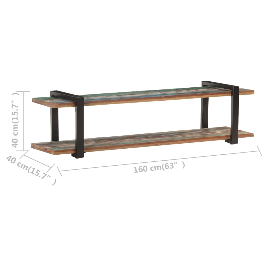 TV-Ständer, TV-Schrank, 160 x 40 x 40 cm, massives Altholz, Wohnzimmer, Media-Center, Aufbewahrungskonsole
