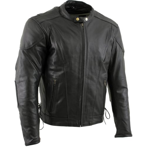 Xelement 'Speedster' Men's Leather Motorcycle Jacket - Premium Street Bike Jacket for Men - B7201 (XX-Large)
