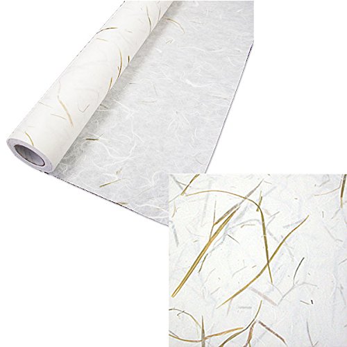 Papier mûrier traditionnel coréen motif herbe blanche 91x2000cm