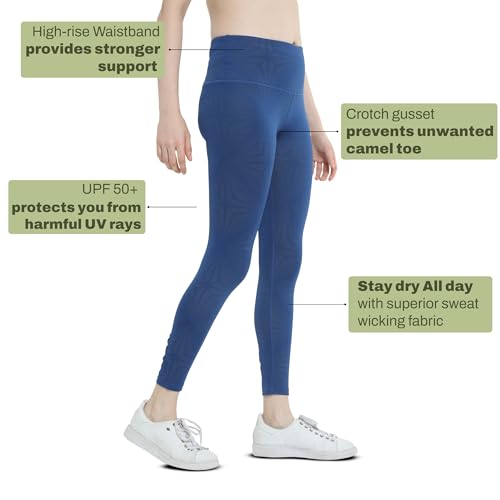 Image of High-Waist Workout Tights for Women - Breathable, Stretchable Activewear Leggings with UV Protection Stylish Sweat-Wicking Gymwear Perfect for Gym, Pilates, Yoga, and Fitness Enthusiasts