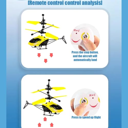 Image of Remote Control Gravity Sensor Helicopter Toy, with Shock Detection Auto Power Off, USB Charging, for Kids (Yellow)