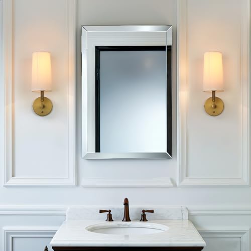Image of Brass Wall Sconces Set of Two, Hardwired White Fabric Shade Wall Lamps, Bathroom Vanity Lights Fixture with Switch, Indoor Wall Lights for Bedroom Living Room Corridor