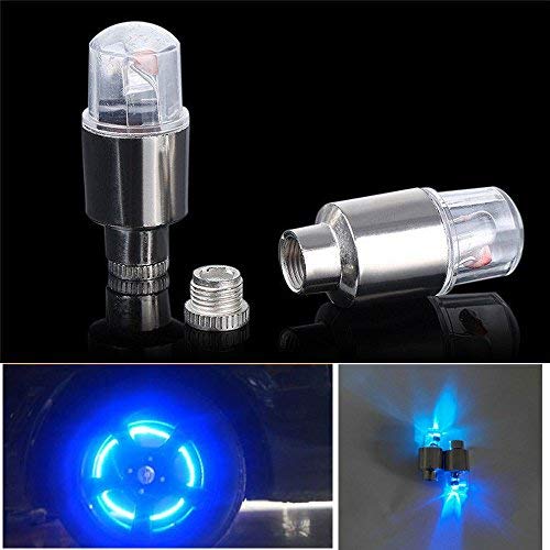 Homebaby 2pcs LED Tire Valve Stem Caps Neon Light Auto Accessories with Motion Sensors Colorful LED Tire Light Gas Nozzle Cap Motion Sensors for Car Motorcycles Bicycles Car Auto (2pc, Blue)