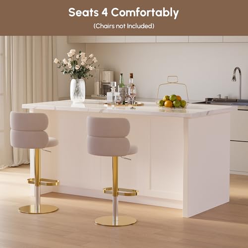 homary 72-inch Large Kitchen Island with Storage White Modern Kitchen Cabinet with Drawers Island Table for Dining Room