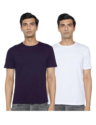 Image of FYLTR Men's Solid T-Shirt - Half Sleeve | Round Neck | 100% Cotton | Regular Fit T-Shirt (Pack of 2)