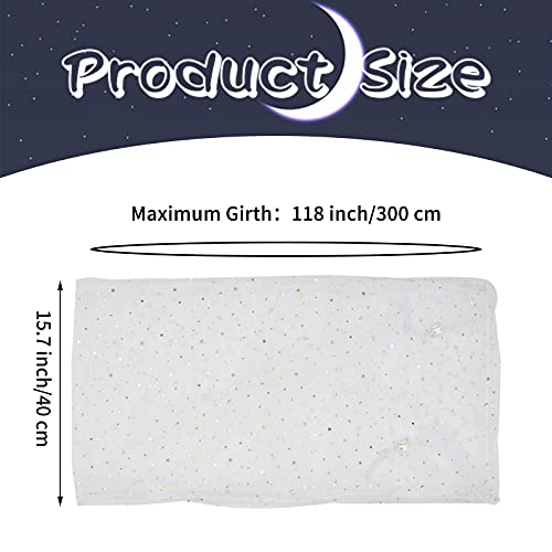 Daoeny Bird Cage Cover, Adjustable Soft Nylon Mesh Net with Twinkle Moon Star, Parrot Parakeet Macaw Birdcage Cover Skirt Seed Guard (White)