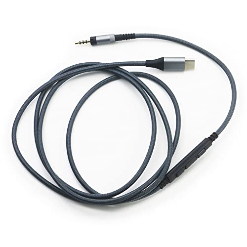 Image of NewFantasia Headphone Cord Audio Cable for Sennheiser HD4.40, HD 4.40 BT, HD4.50, HD 4.50 BTNC, HD4.30i, HD4.30G Headphone, Remote Volume Control Mic for Samsung Galaxy Xiaomi Huawei Android Phone