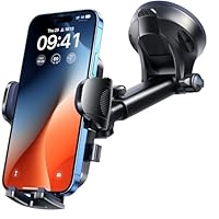 Supporto universale per telefono cellulare da auto (nero, modello a ventosa)