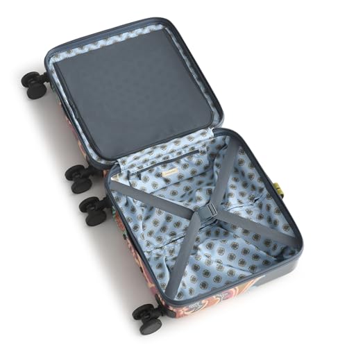 Vera Bradley Hardside Luggage Mini Adair Spinner Suitcase, Leaf Me Not Paisley Dark Slate3