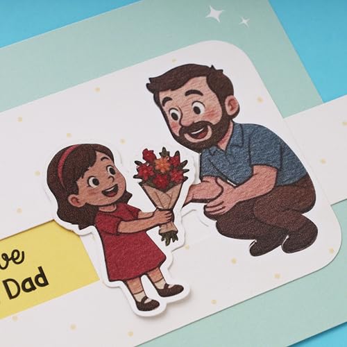Image of Oye Happy - Sliding Card for Dad - Interactive Father's Day Greeting Card with Pull-Out Surprise Message