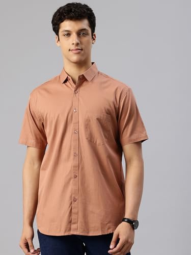 Image of Majestic Man Slim Fit Pure Cotton Half Sleeve Solid Casual Shirt