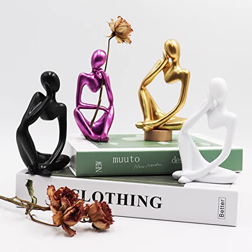 Thinker Statues and Sculptures, Resin Thinker Statue Ornaments, Abstract Style Sculptures, Housewarming Gifts, Housewarming Decorations, Living Room Dining Desk Decorations(Gold Right, Small) - Image 5