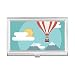 Hot Air Balloon Sun Cloud Pattern Business Card Holder Case Pocket Box Wallet