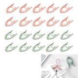 20 Stück Faltbare Kleiderbügel, Kunststoffbügel Platzsparend, Faltbar Reise Kleiderbügel, für Familien, Ausflüge und Camping (Rosa und Grün)