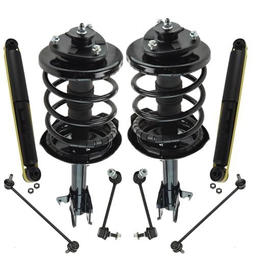 Image of TRQ Front and Rear Suspension Kit Complete Strut & Coil Spring Assembly Shock Absorber Sway Bar Stabilizer Link Compatible with 2006 Acura MDX