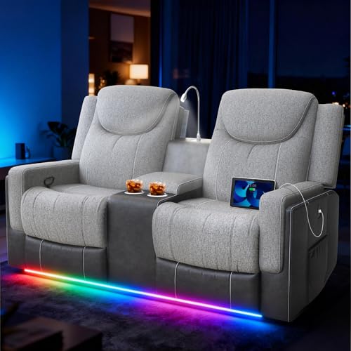 Manual Loveseat Recliner Sofa with USB Ports