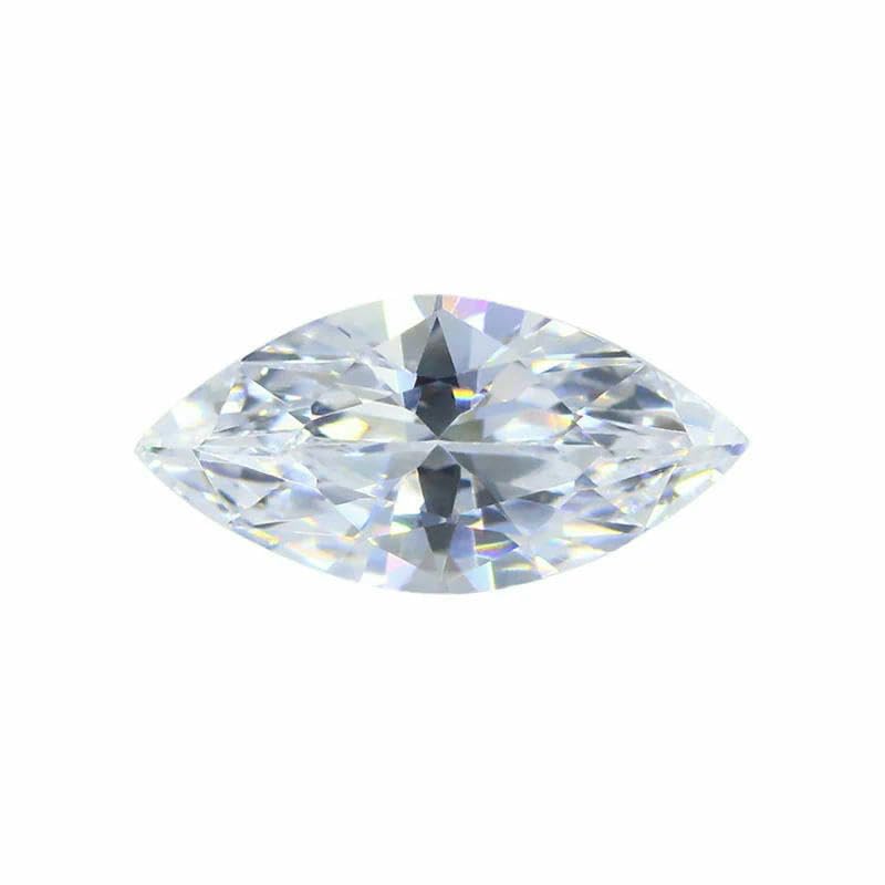 5A Marquise-Form Zirkonia-Stein, mehrfarbig, Brillantschliff, lose synthetische Edelsteinperlen für Schmuck, Weiß, 9 x 18 mm, 50 Stück