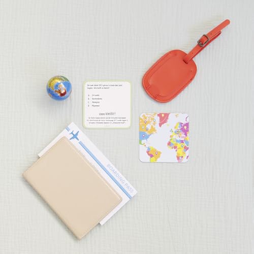 In 80 Fragen um die Welt - Kartenspiel für Globetrotter: Quizspiel mit 80 Karten | Geschenk für Weltenbummler und gegen Fernweh