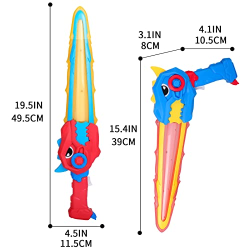 Toy Sword For Kids, Led Light Up Flashing Dinosaur Swords With Sound - Deformable Gun Form, Interactive Play Lightsaber For Kid 3+ Years Old, Halloween Party #TOP5