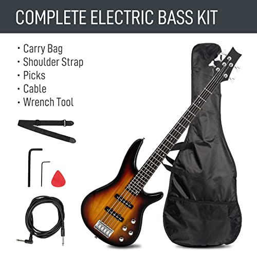 Ktaxon 5 String Electric Bass Guitar, Full Size Standard Right Handed Rosewood Fretboard Bass Kit With Gig Bag Strap Cable Wrench Tool (Sunset) #TOP4