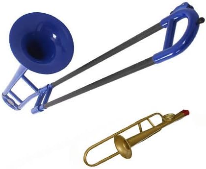 Tromba Plastic Bb Tenor Trombone Blue - Practice/Travel Trombone Bundle w/Trombone Kazoo