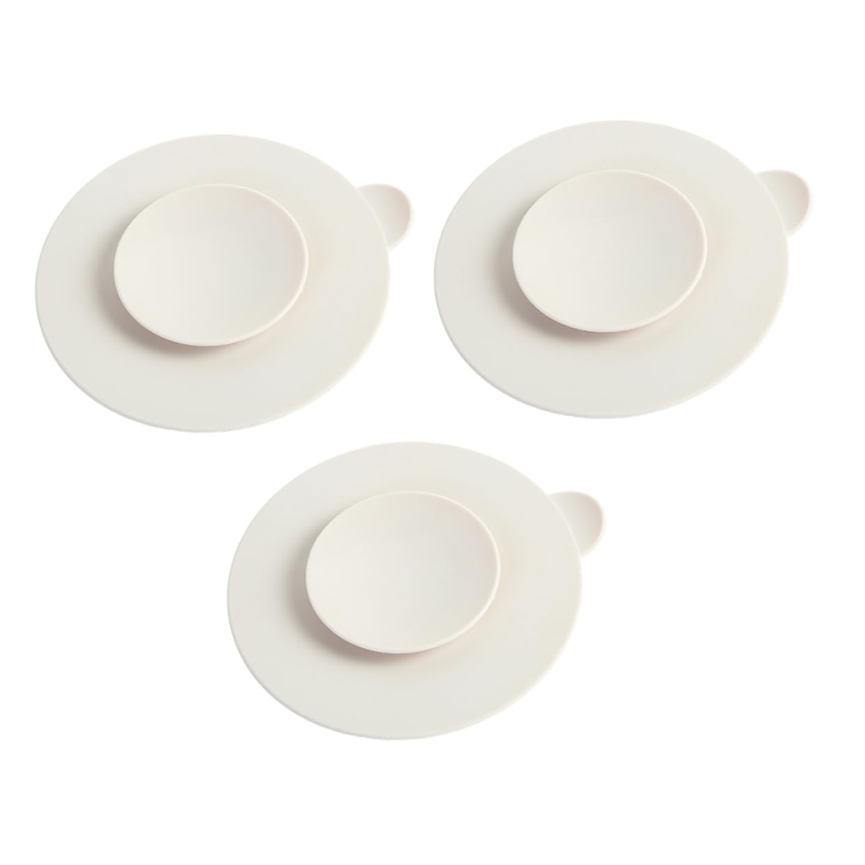 OFFSCH Silicone Baby Suction Bowl Mats Heat Resistant Tableware Mats 3pcs with Strong Suction for Young Children and Babies, for Tea Tables and Pianos