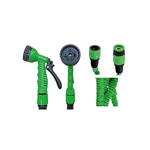 Flexibler Gartenschlauch, 100 FT 30m Wasserschlauch Flexischlauch Gartenschlauch, Flexi Wonder Flexi Gartenschlauch Bewässungs Schlauch Dehnbar Schlauch mit 7 Funktionen Gartenbrause (Green)