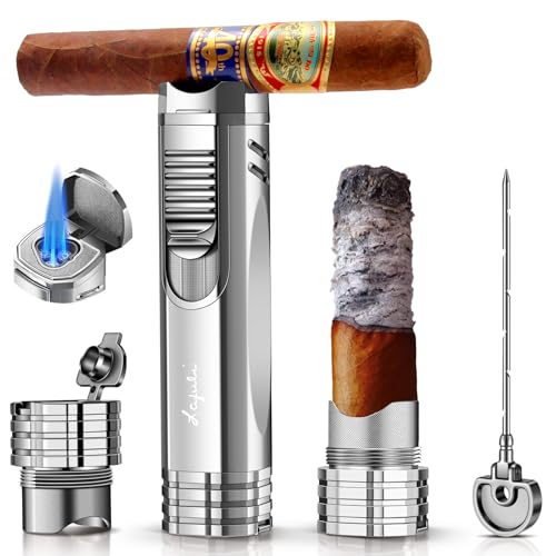 Encendedor a gas con llama triple para cigarros miniatura 1