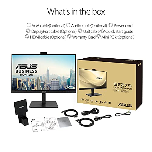 BE279QSK Monitor 27”, FullHD (1920x1080), HDMI, IPS, Frameless, Webcam FullHD Integrata, Microfono, Speaker Integrati, Design Ergonomico, Eye Care, Riduzione Luce Blu, Nero - Monitor - Immagine 6
