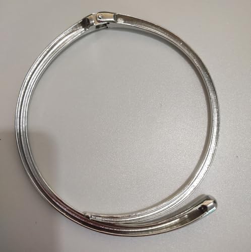 Mrotrida Women's Thick Chunky Metal Spring Open Necklace Creative Punk Geometric Smooth Metal Water Drop Choker Necklace2