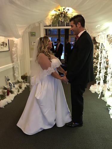 Women Lace Shawl Wrap for Bride with Embroidered Lace Tulle Wedding dress cover up3